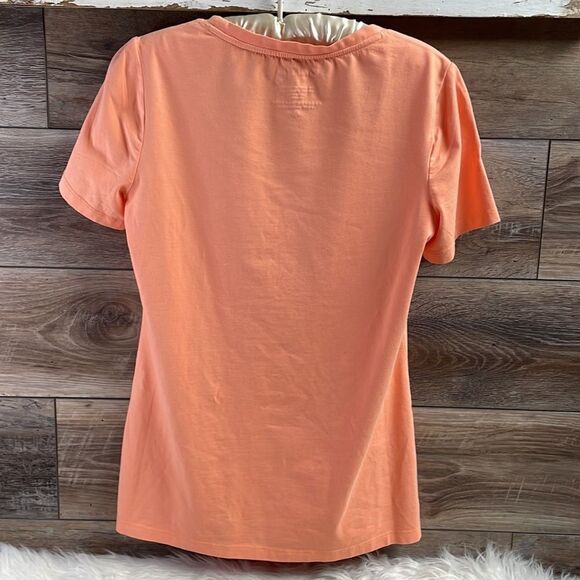 Coral Bay Ladies Scoop Neck Top, Size Small, Peach Color, Embellished Pineapple - Picture 6 of 7